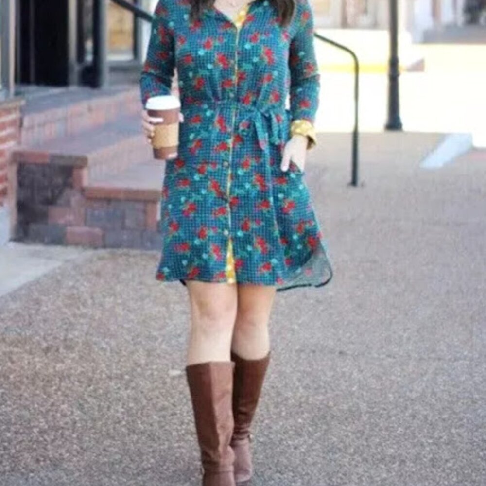 Matilda Jane - long sleeve shirt dress - size small